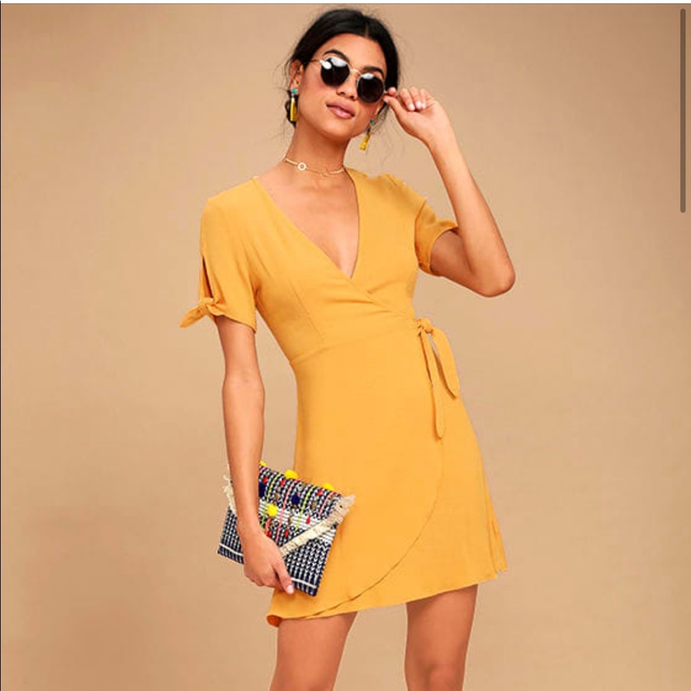 Lulu’s Yellow Wrap Dress (Never Worn!)